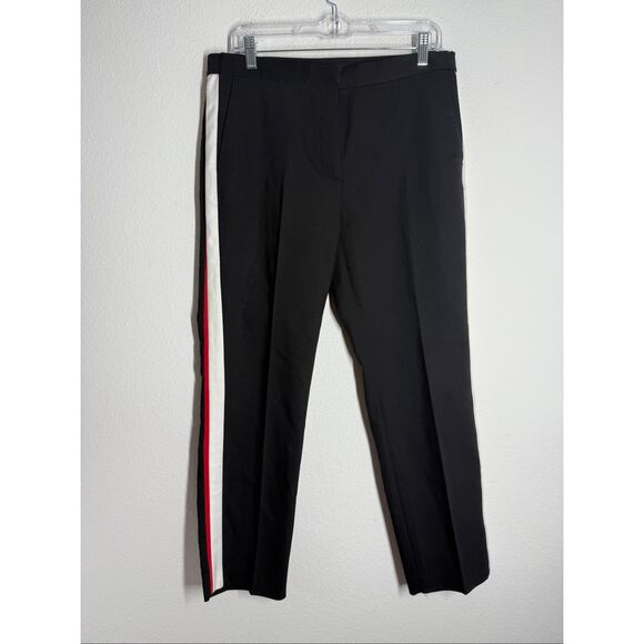 Zara Trafaluc Collection Black trousers Pants Red White Stripes Size XL - Picture 1 of 12
